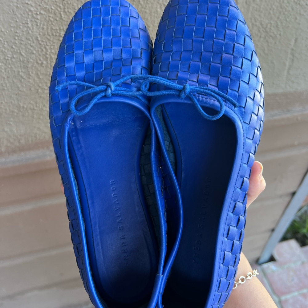 Blue Woven Flats